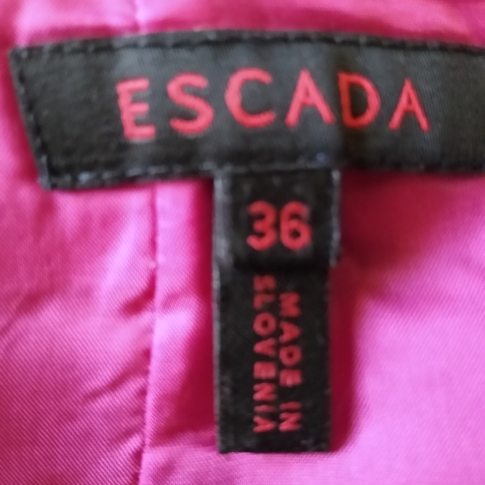 ESCADA 36/6-8 MAGENTA WOOL SILK BLEND THICK RIB PENCIL STRAIGHT LINED SKIRT - Picture 7 of 10